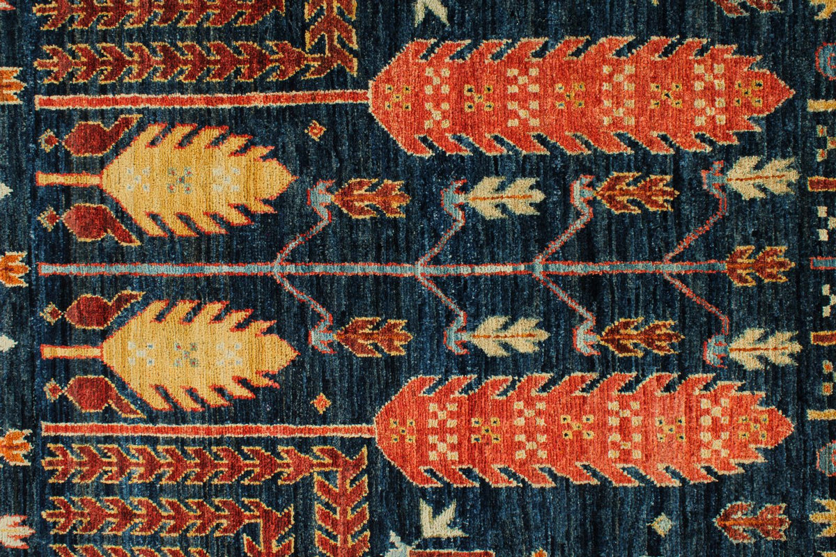 5x7 Navy and Multicolor Anatolian Traditional Rug