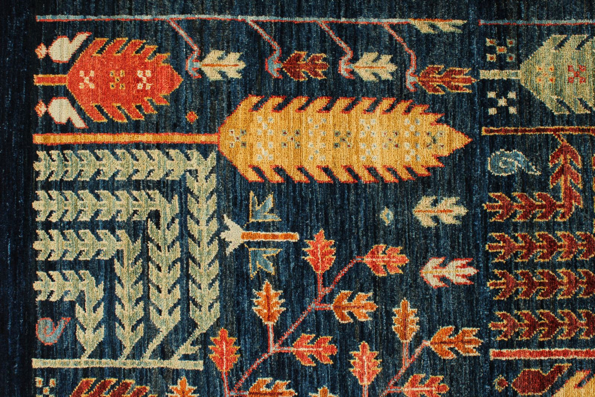 5x7 Navy and Multicolor Anatolian Traditional Rug