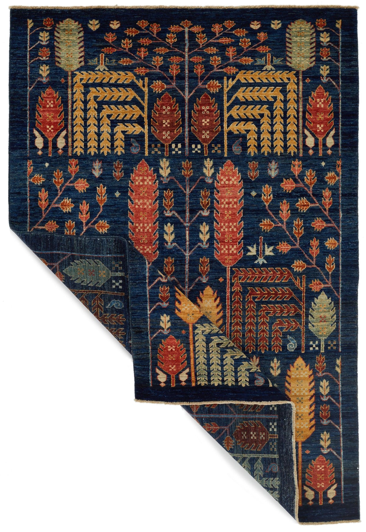 5x7 Navy and Multicolor Anatolian Traditional Rug