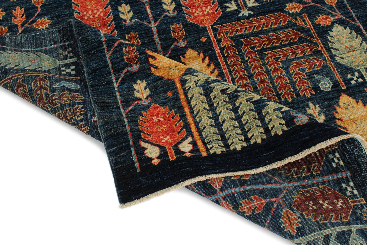 5x7 Navy and Multicolor Anatolian Traditional Rug