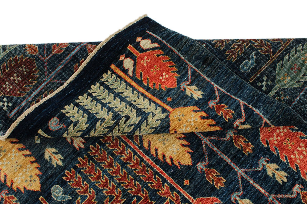 5x7 Navy and Multicolor Anatolian Traditional Rug