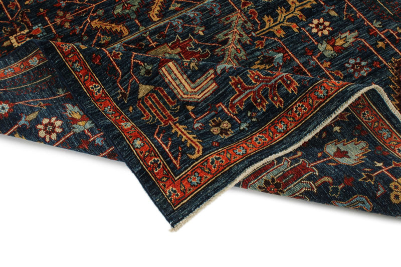 5x8 Navy and Multicolor Anatolian Traditional Rug