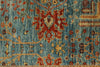 5x7 Blue and Rust Anatolian Traditional Rug