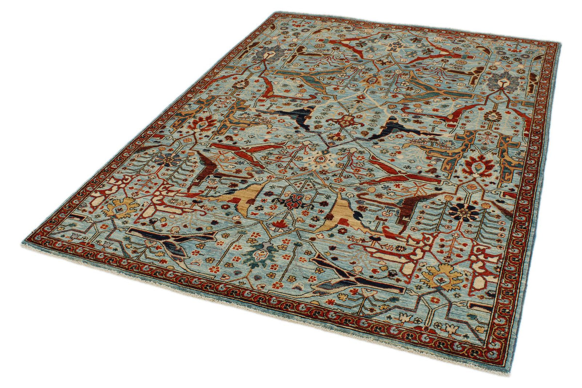5x7 Blue and Multicolor Anatolian Traditional Rug