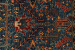5x8 Blue and Rust Anatolian Traditional Rug