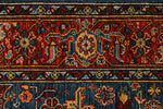 5x8 Blue and Rust Anatolian Traditional Rug