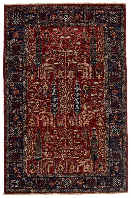 3x5 Red and Navy Traditional Rug