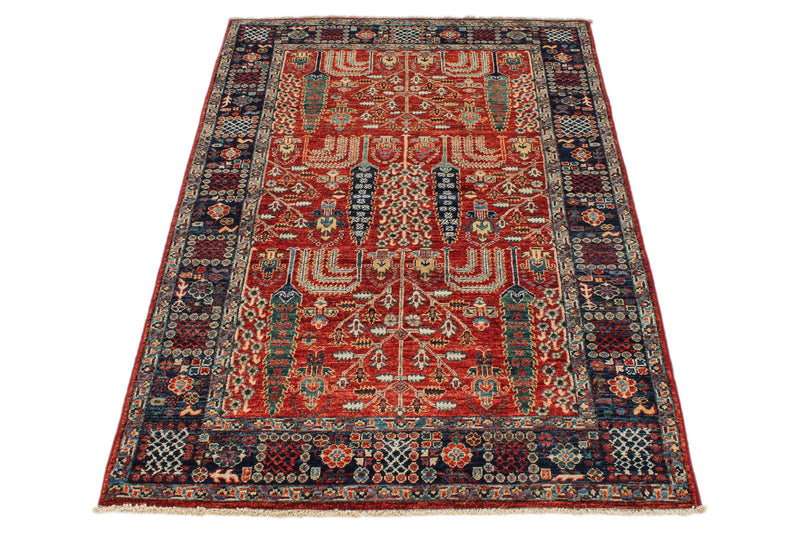3x5 Red and Navy Traditional Rug