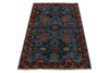 3x5 Blue and Rust Traditional Rug