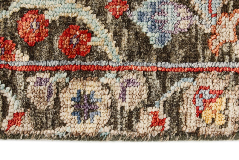 3x5 Gray and Multicolor Turkish Oushak Rug