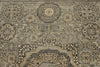 5x7 Green and Beige Turkish Tribal Rug