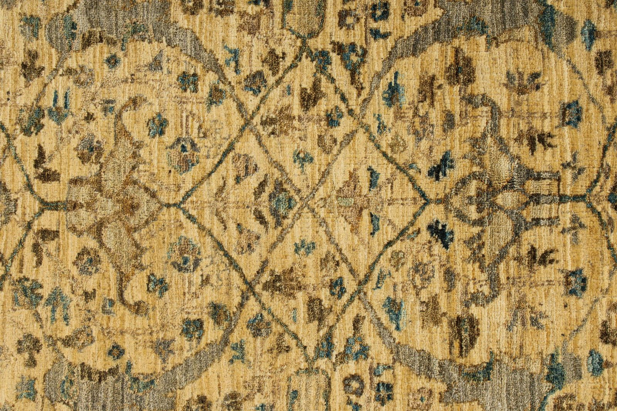 5x7 Ivory and Blue Anatolian Traditional Rug