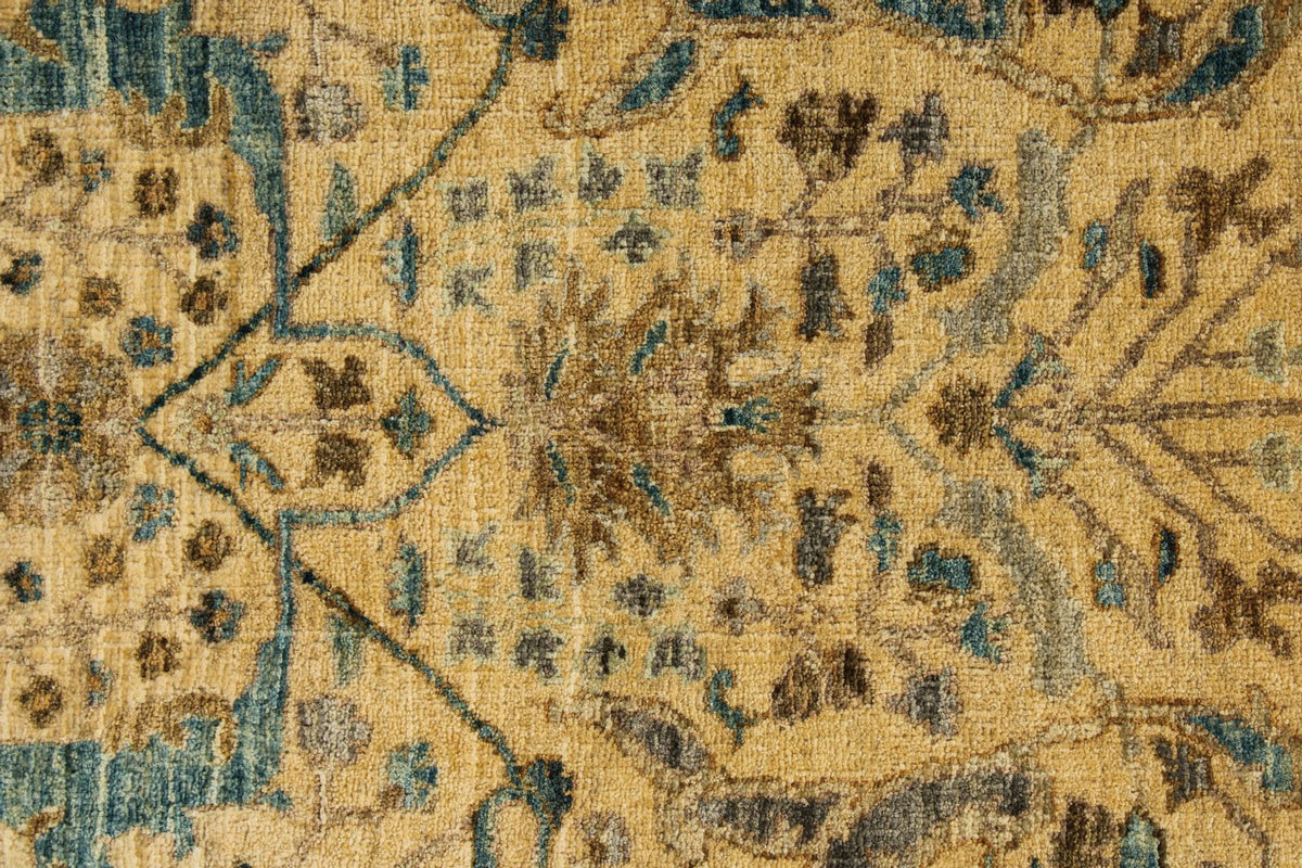 5x7 Ivory and Blue Anatolian Traditional Rug