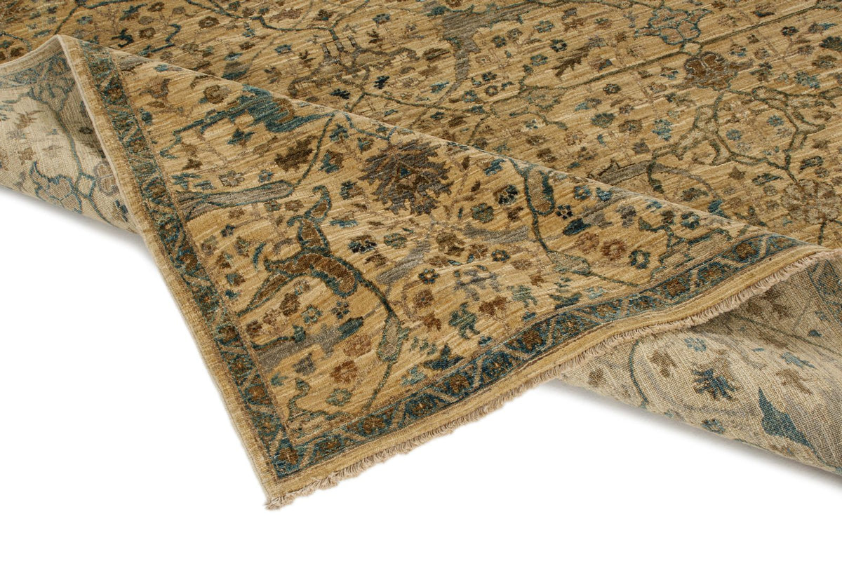 5x7 Ivory and Blue Anatolian Traditional Rug