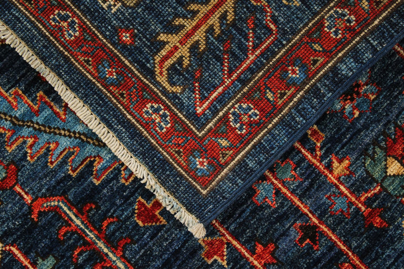 5x8 Navy and Multicolor Anatolian Traditional Rug