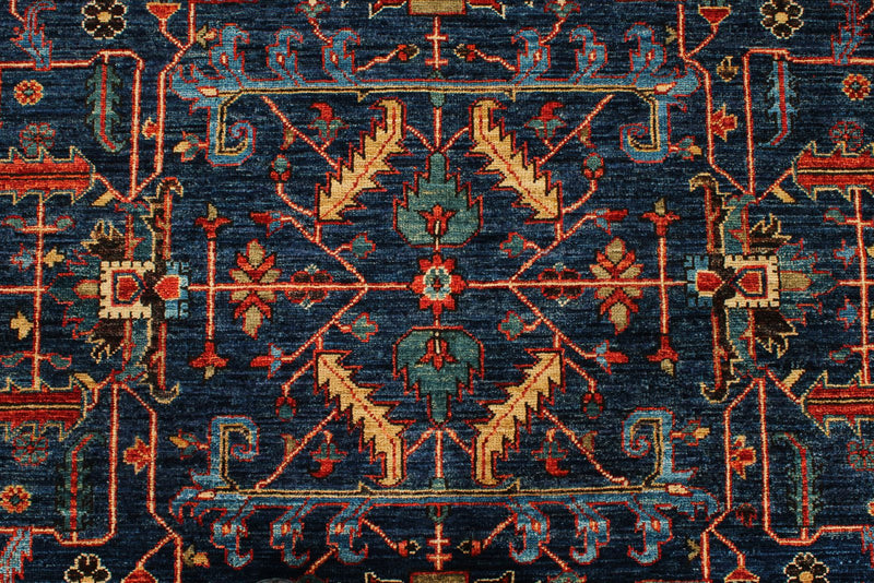 5x8 Navy and Multicolor Anatolian Traditional Rug