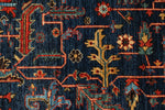 5x8 Navy and Multicolor Anatolian Traditional Rug