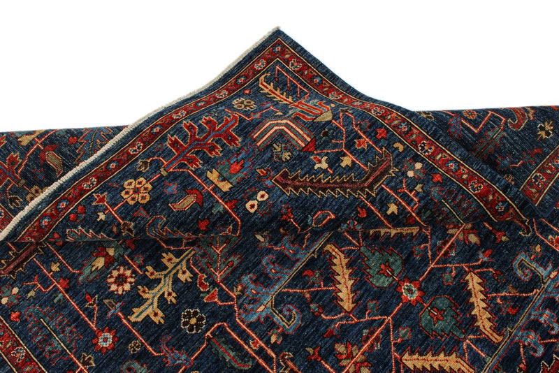 5x8 Navy and Multicolor Anatolian Traditional Rug