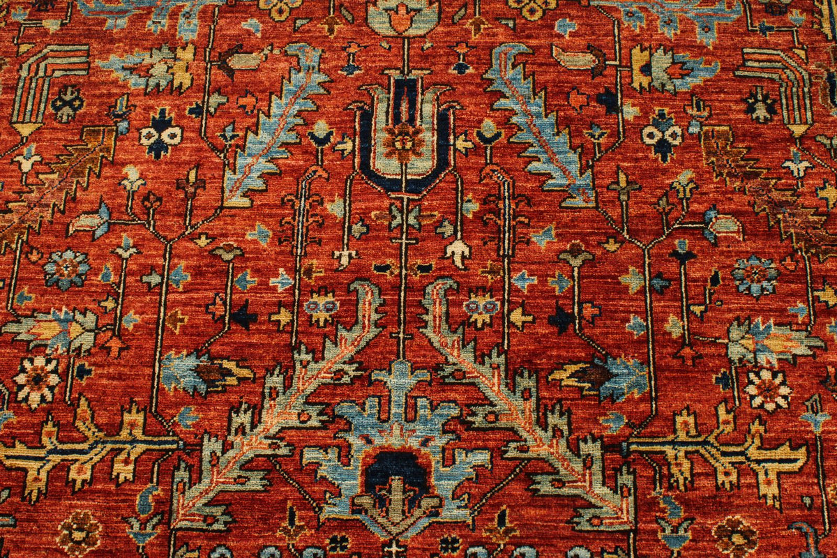 5x8 Rust and Multicolor Anatolian Traditional Rug