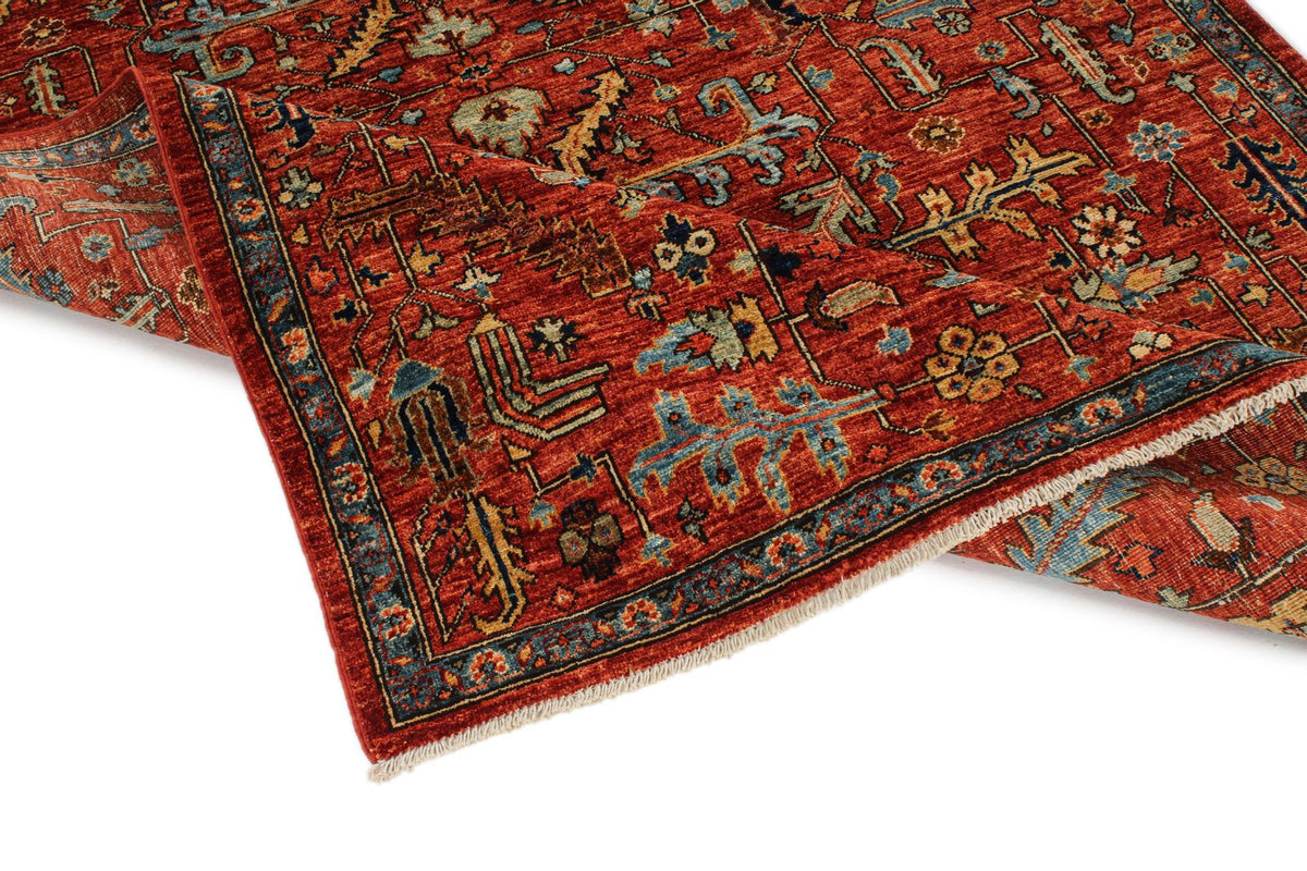 5x8 Rust and Multicolor Anatolian Traditional Rug