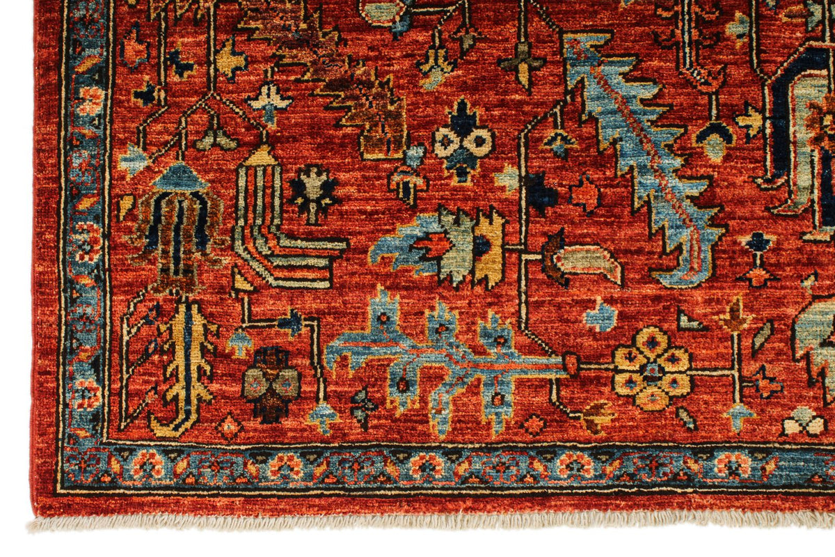 5x8 Rust and Multicolor Anatolian Traditional Rug