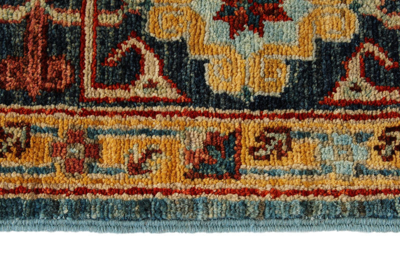 5x7 Blue and Multicolor Traditional Rug