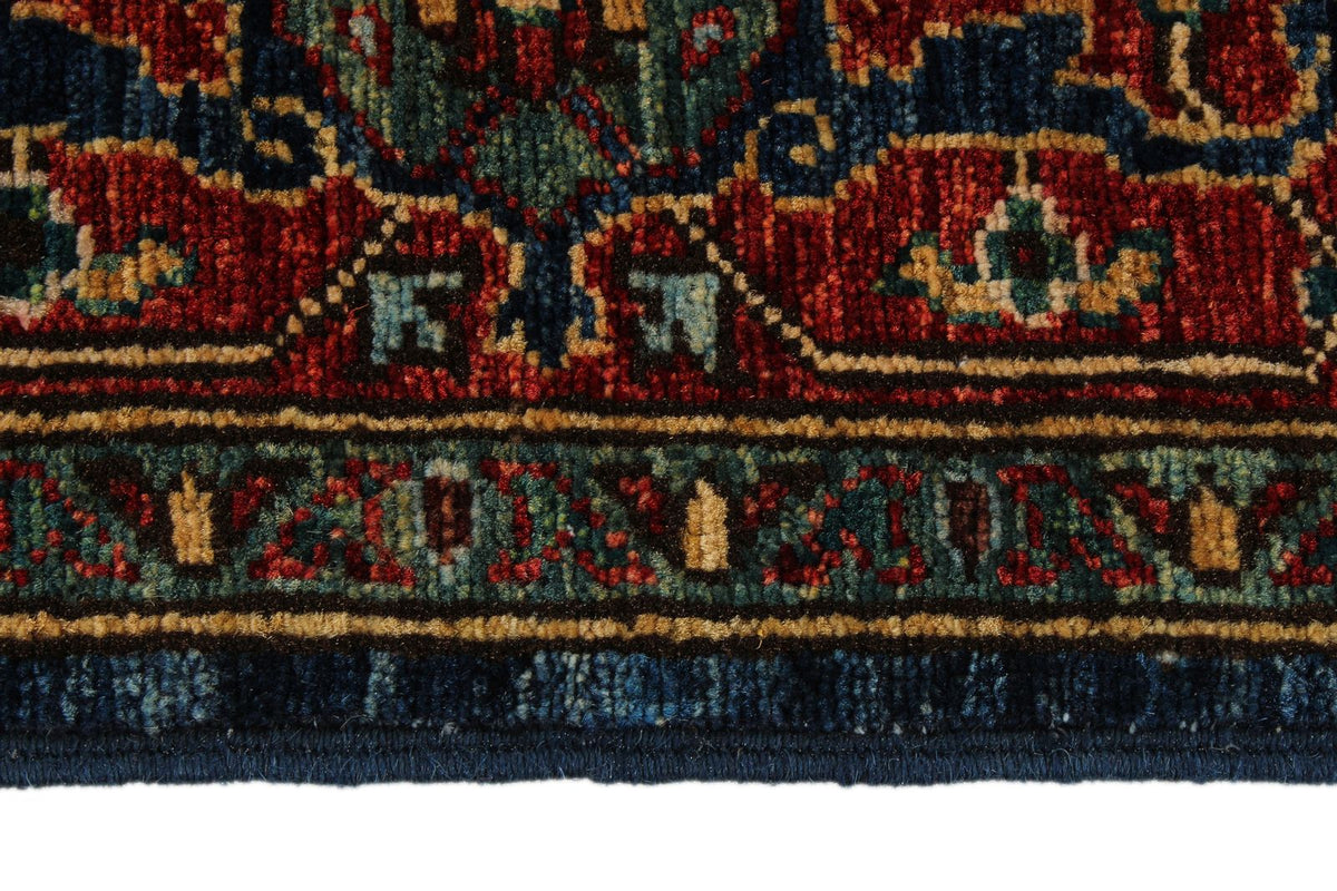 5x8 Navy and Rust Traditional Rug