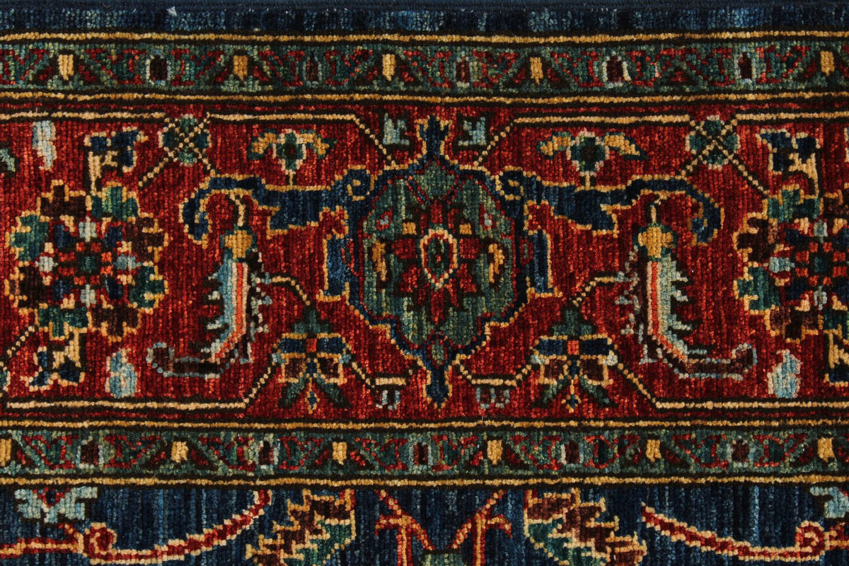 5x8 Navy and Rust Traditional Rug