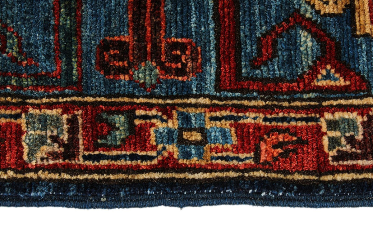 5x8 Navy and Blue Traditional Rug