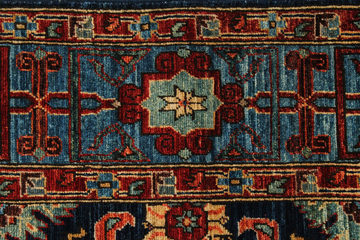 5x8 Navy and Blue Traditional Rug