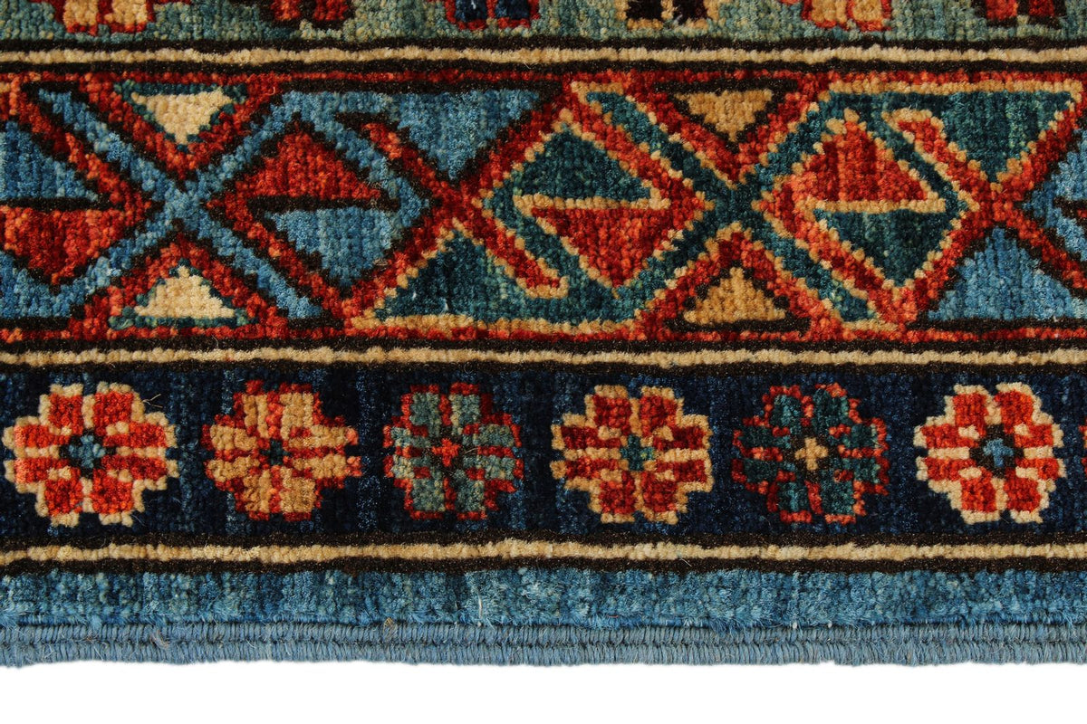 5x8 Blue and Multicolor Traditional Rug