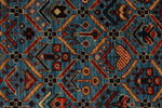 5x8 Blue and Multicolor Traditional Rug