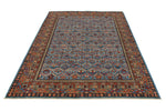 5x8 Blue and Multicolor Traditional Rug