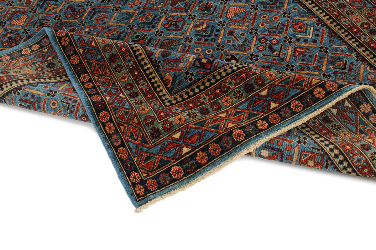 5x8 Blue and Multicolor Traditional Rug