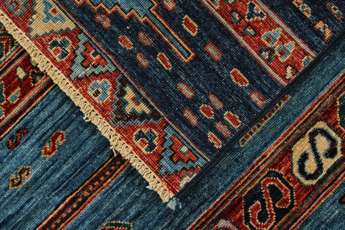 5x7 Blue and Multicolor Anatolian Tribal Rug