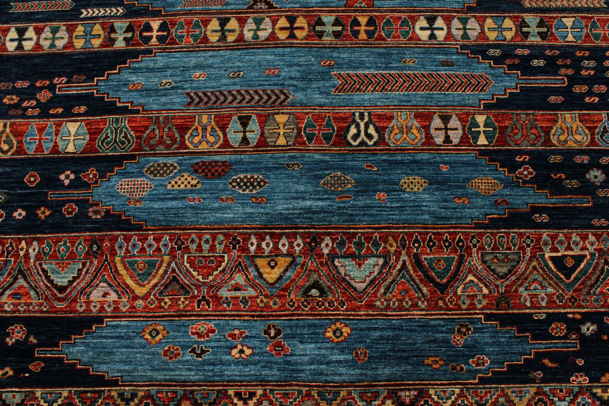 5x7 Blue and Multicolor Anatolian Tribal Rug
