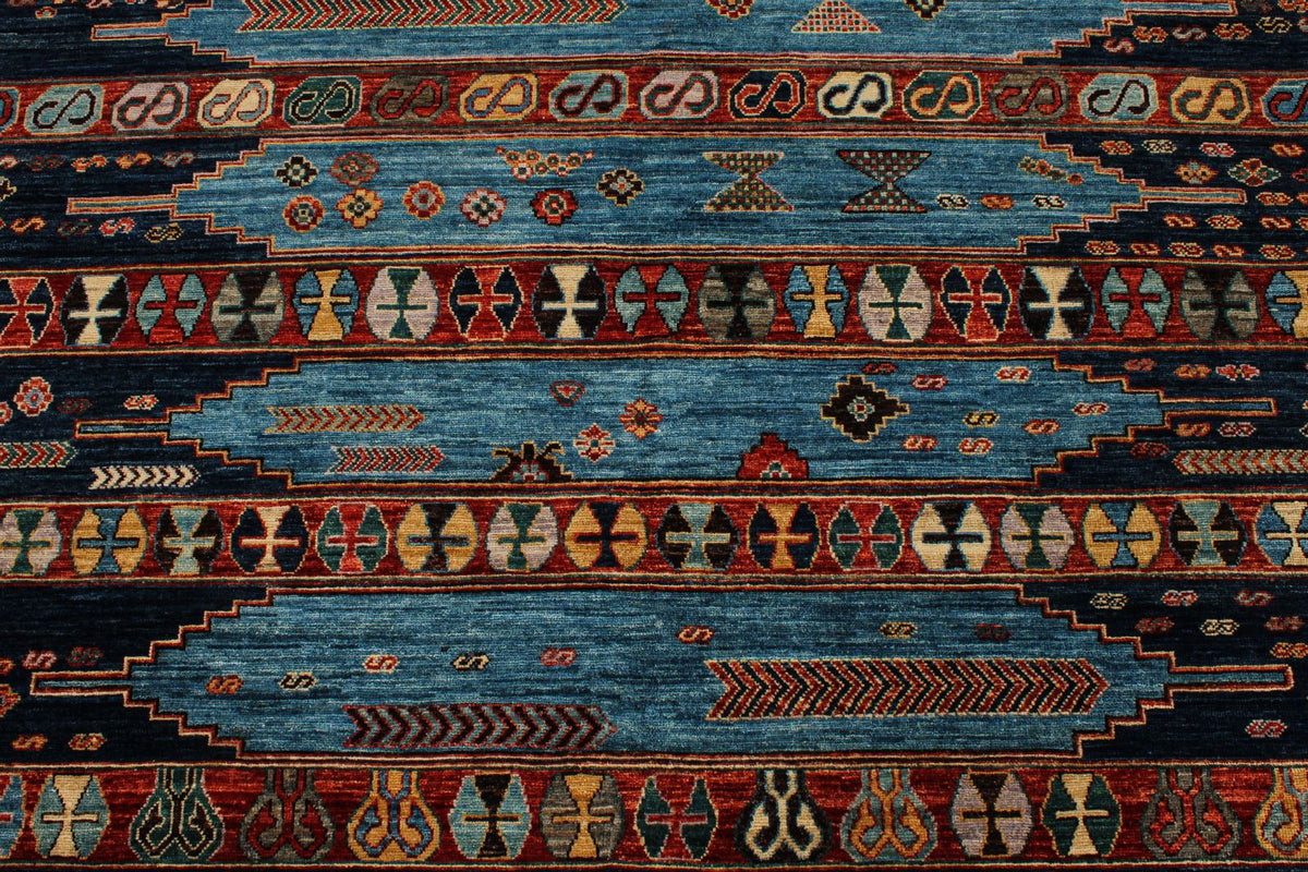 5x7 Blue and Multicolor Anatolian Tribal Rug