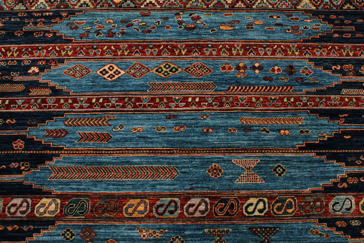 5x7 Blue and Multicolor Anatolian Tribal Rug