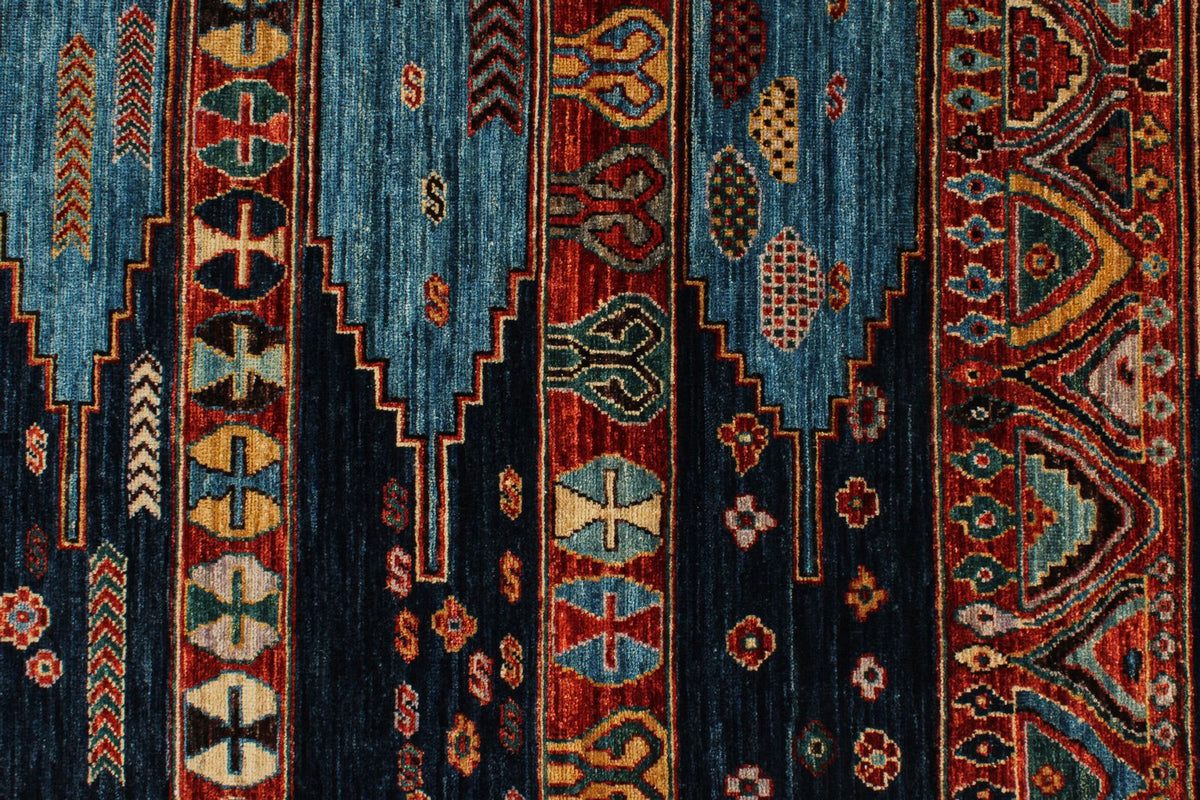 5x7 Blue and Multicolor Anatolian Tribal Rug