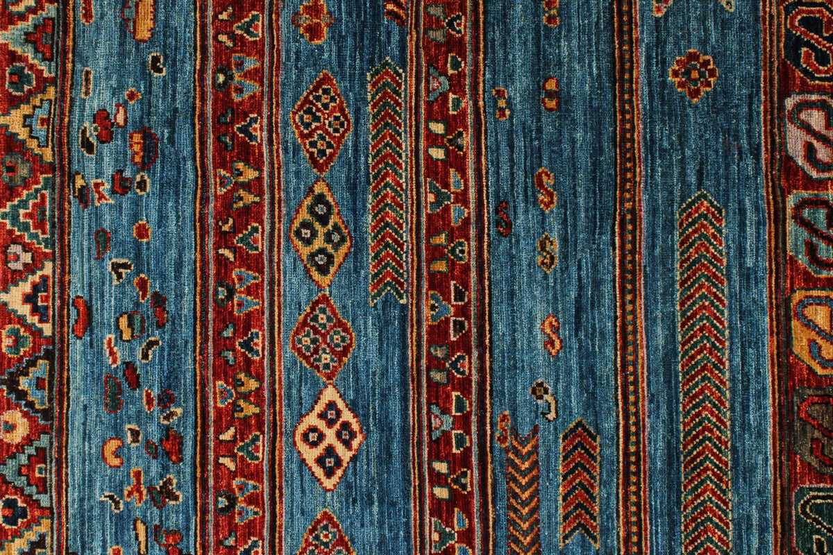5x7 Blue and Multicolor Anatolian Tribal Rug