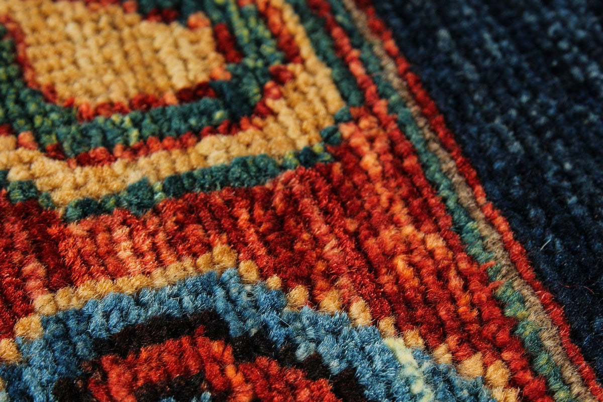 5x7 Blue and Multicolor Anatolian Tribal Rug
