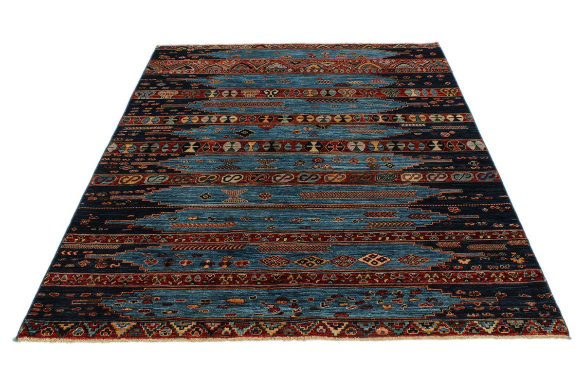 5x7 Blue and Multicolor Anatolian Tribal Rug