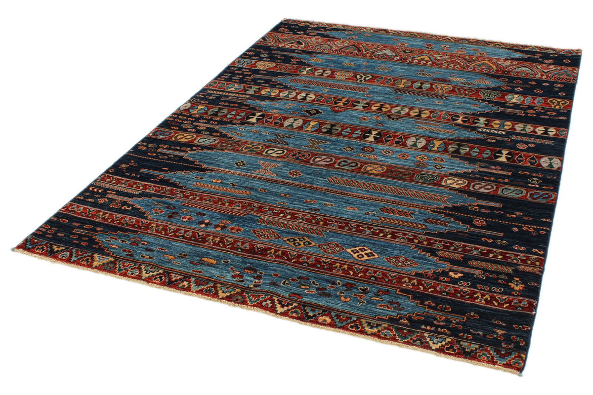 5x7 Blue and Multicolor Anatolian Tribal Rug