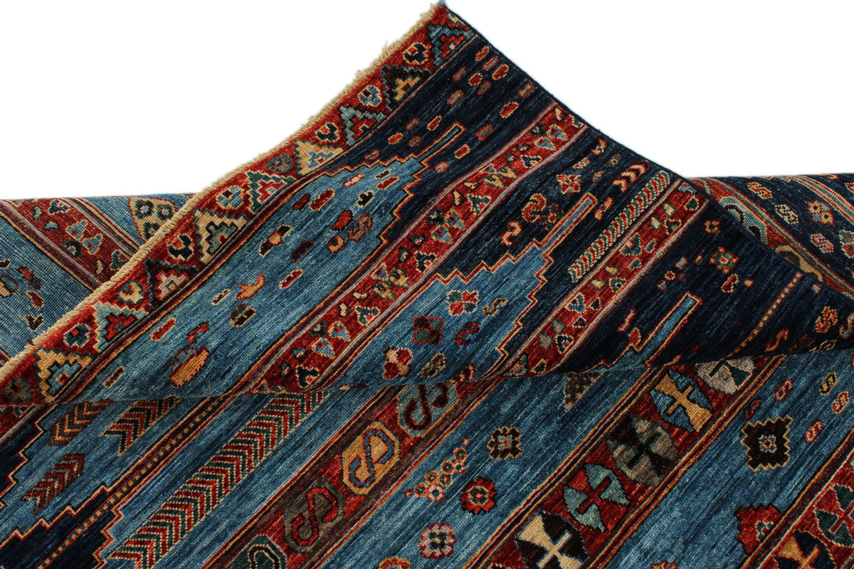 5x7 Blue and Multicolor Anatolian Tribal Rug