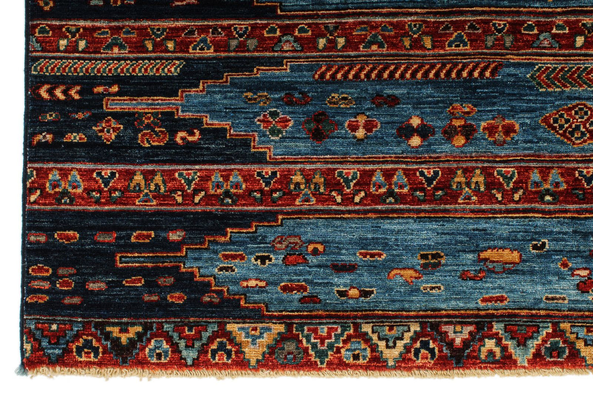 5x7 Blue and Multicolor Anatolian Tribal Rug