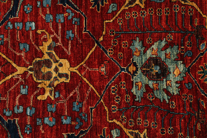 5x8 Rust and Navy Traditional Rug