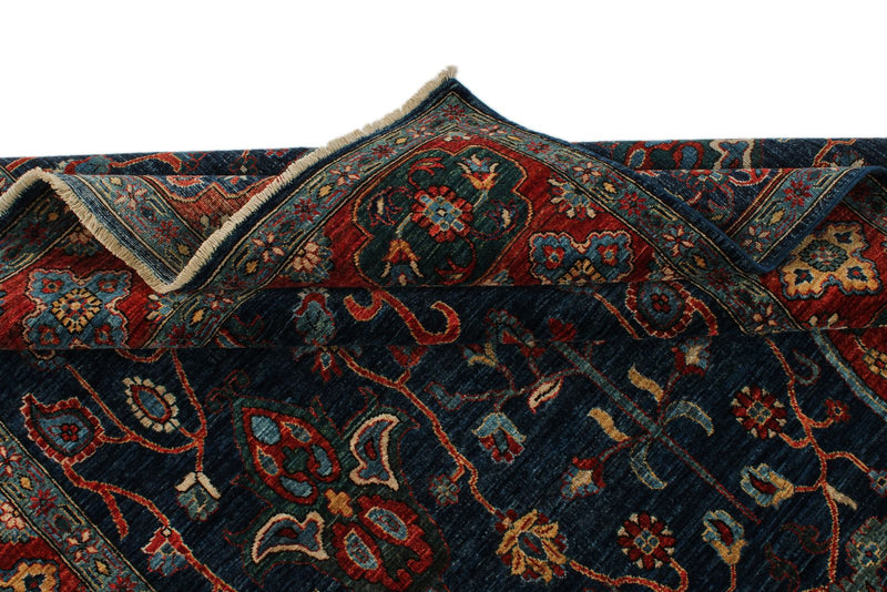 5x9 Navy and Rust Anatolian Traditional Rug