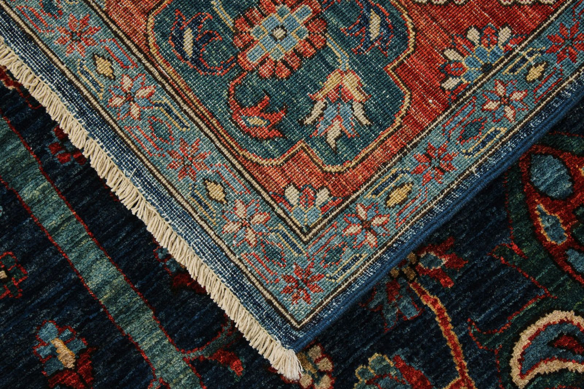 5x9 Navy and Rust Anatolian Traditional Rug