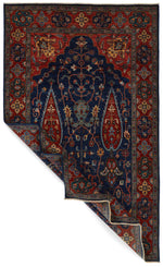 5x9 Navy and Rust Anatolian Traditional Rug