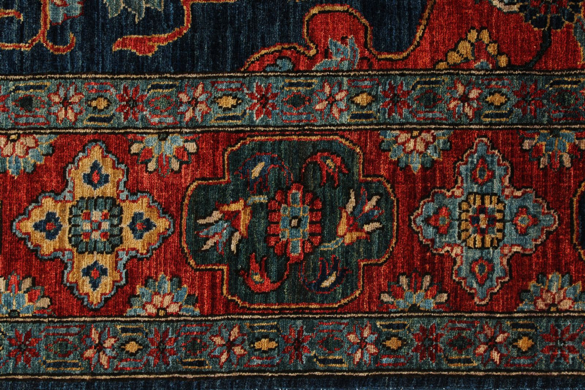 5x9 Navy and Rust Anatolian Traditional Rug